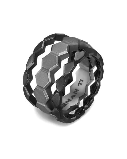 David Yurman Gray Hex Stack Ring for men