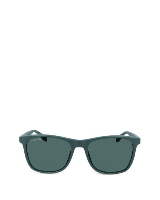 Lacoste Green Matte-Finish Rectangle-Frame Sunglasses for men