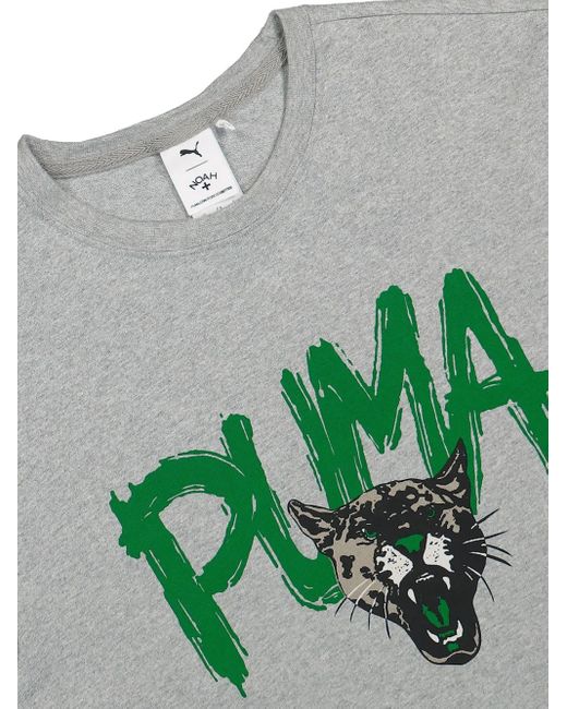 PUMA Gray Graphic-Print T-Shirt for men