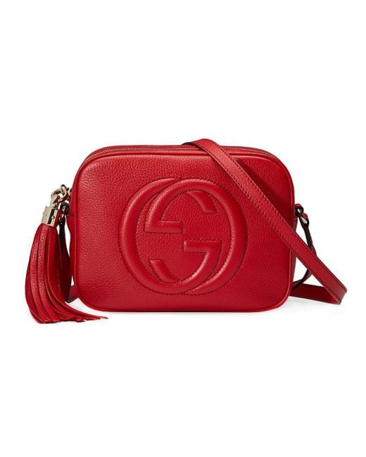 Gucci Red Soho Disco Small Leather Shoulder Bag