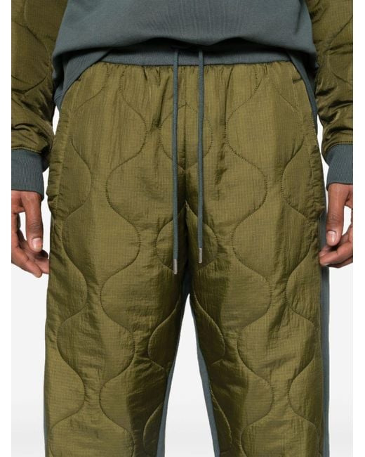 Pantalones de chándal con paneles acolchados Dries Van Noten de hombre de color Green