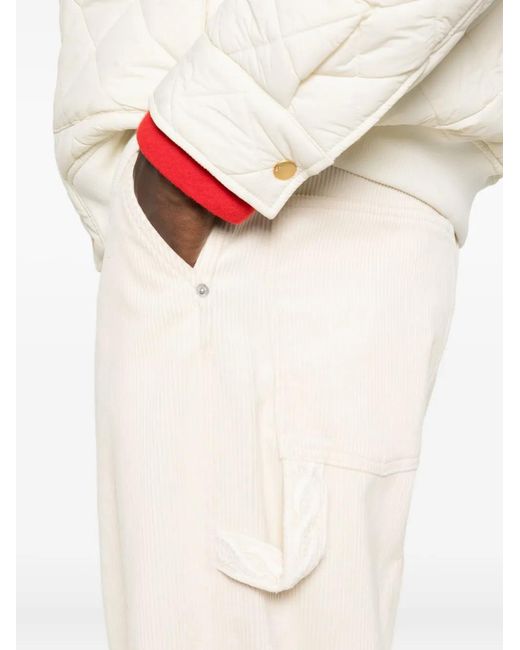 Drole de Monsieur White Utility-Pocket Cotton Trousers for men