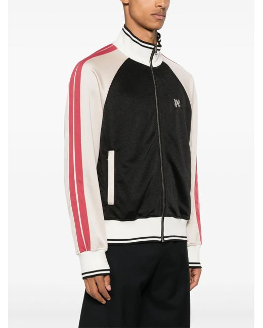 Palm Angels Black Monogram Colour-Block Track Jacket for men