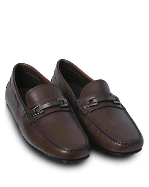 Tod's Black Gommini Metal-Clamp Loafers for men