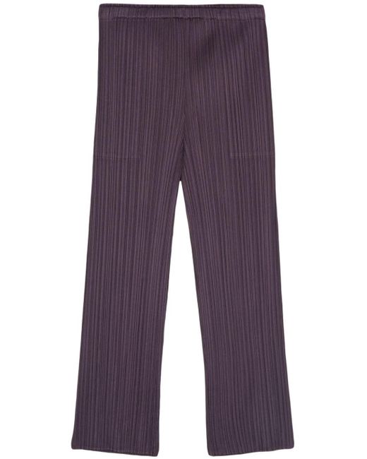 Pantaloni crop dritti di Pleats Please Issey Miyake in Purple
