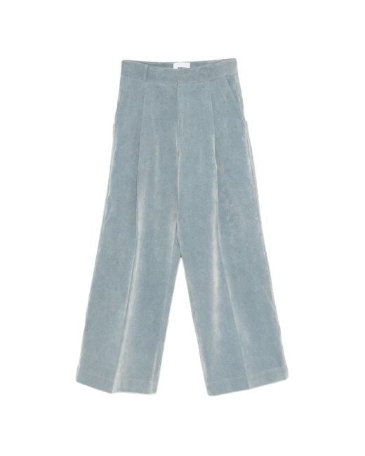 Bonsai Blue Velvet Loose-Fit Trousers for men