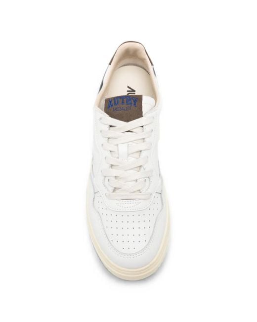 Autry White Medalist Logo-Patch Panelled Sneakers