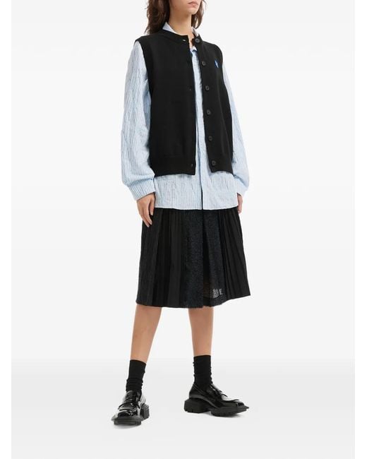 Adererror Black Button Embroidered Vest