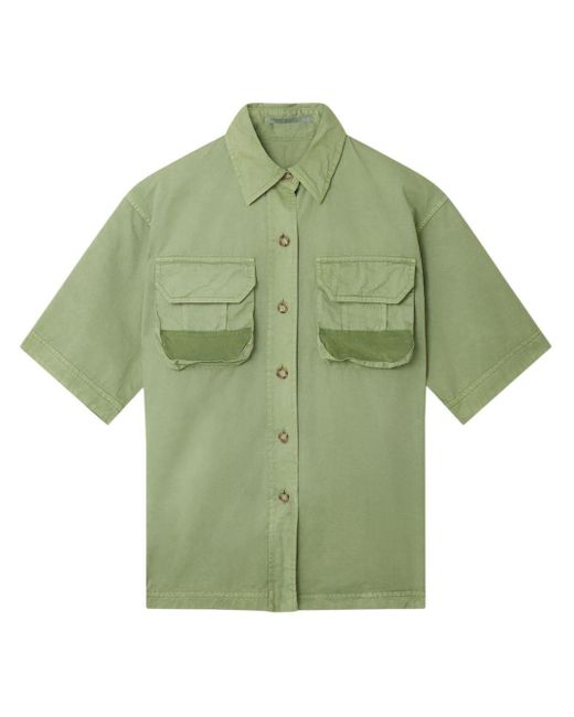 Chemise en coton à manches courtes Stella McCartney en coloris Green