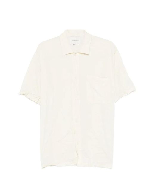 GONGDID DESIGN White Chest-Pocket Short-Sleeves Shirt for men