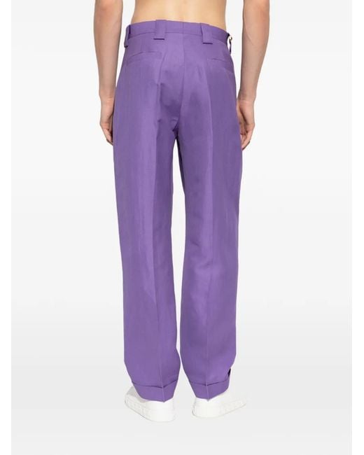 Versace Cropped Plooibroek in het Purple voor heren