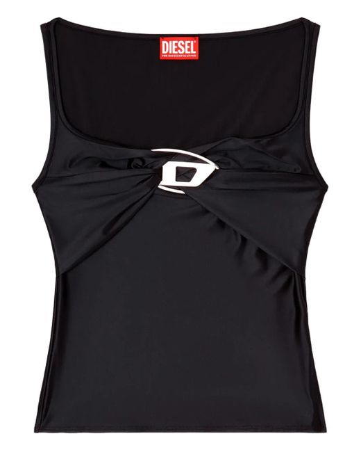 DIESEL Black T-Amai Nylon Logo Top