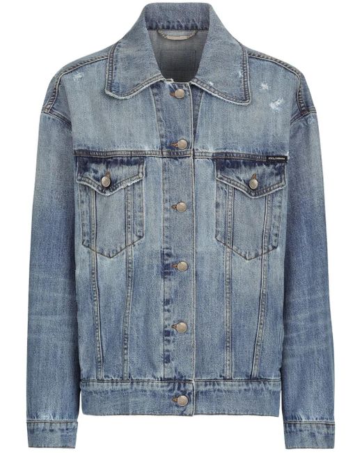 Dolce & Gabbana Blue `Flower Power` Denim Jacket