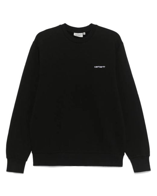 Carhartt Black Crewneck Sweatshirt With Embroidered Logo for men