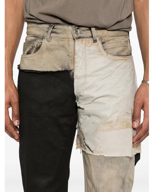 Vaqueros Con Diseño Patchwork Rick Owens de hombre de color White