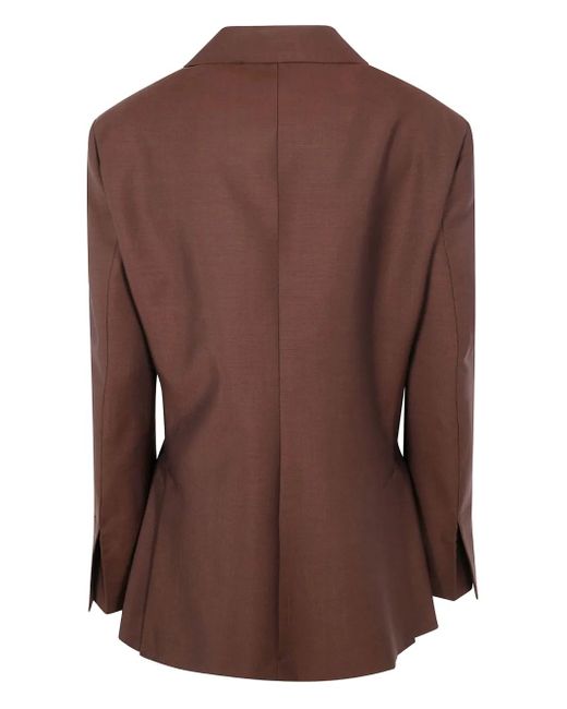 Rohe Brown Dual Tone Piqué Overlap Blazer
