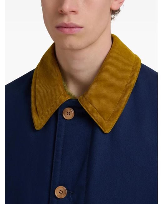 Marni Blue Button-Up Coat for men