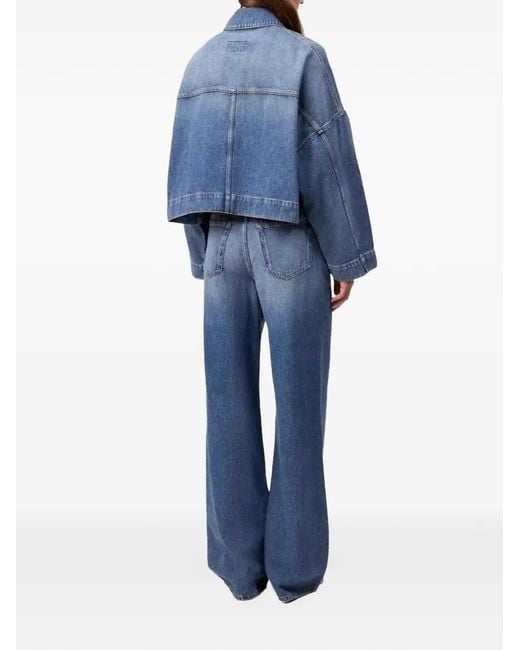 Drykorn Blue Veste En Jean Holbrooks À Coupe Crop