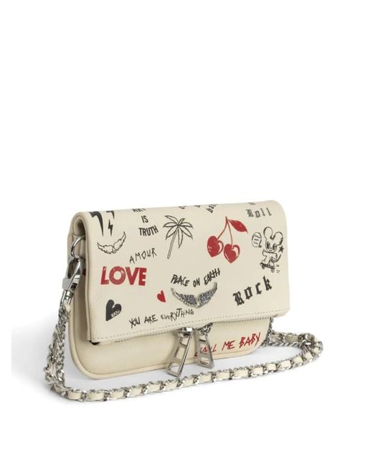 Zadig & Voltaire Rock Nano Love Tag Mini-Tas in het Natural