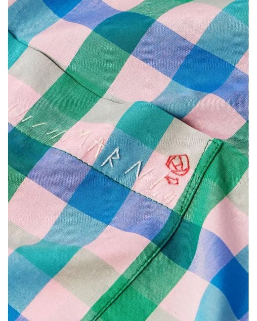 メンズ Marni チェック シャツ Green