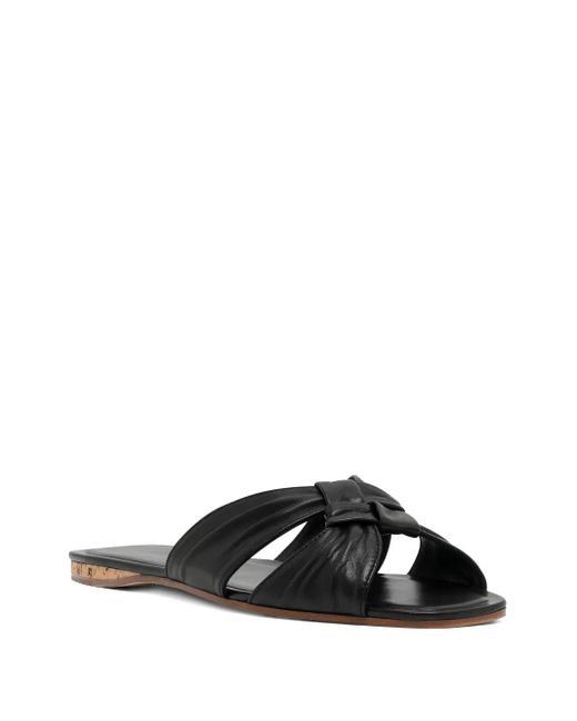 The Row Black Knot-Detail Leather Sandals