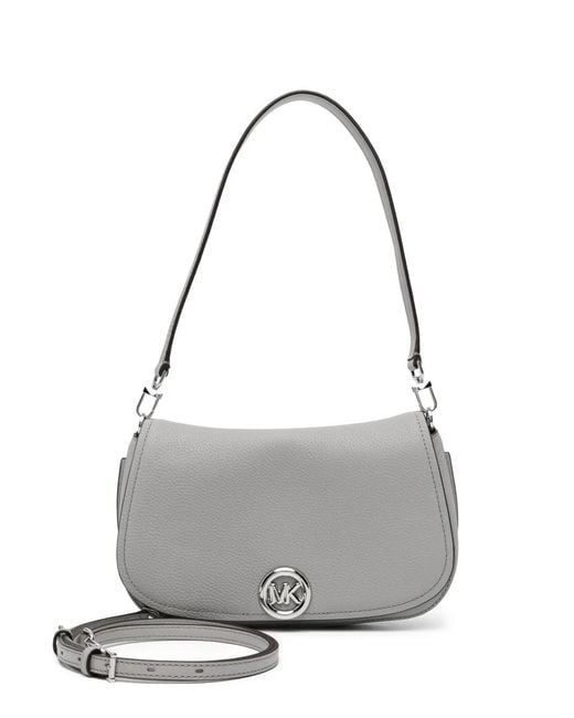 Michael Kors Gray Nolita Medium Leather Convertible Shoulder Bag