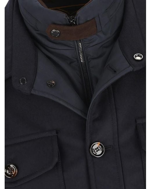 Moorer Black Pocket Button-Up Jacket for men