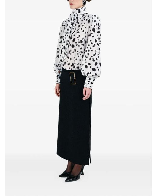 ROWEN ROSE White Blouse À Motif Dalmatien