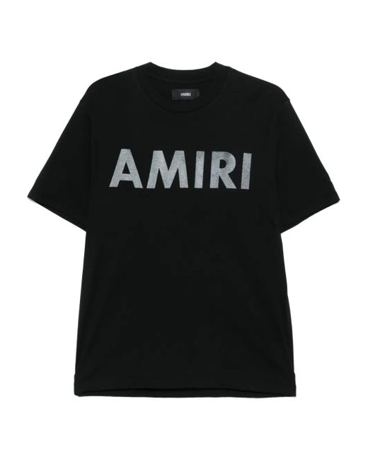 Amiri Black Bold Graphic Print Crew Neck T-Shirt for men