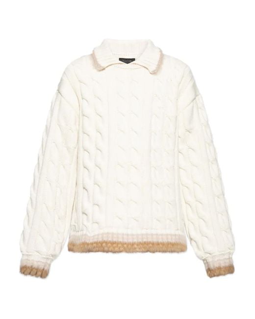 Lacoste Pullover mit Zopfmuster in White für Herren