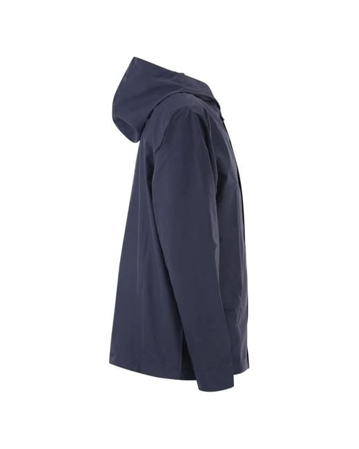 Patagonia Blue Hooded Rain Jacket for men