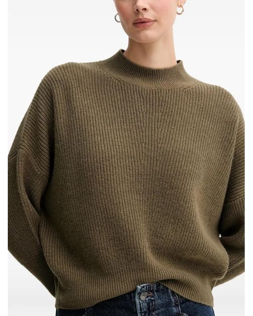 Ouí Green Funnel Neck Knitwear