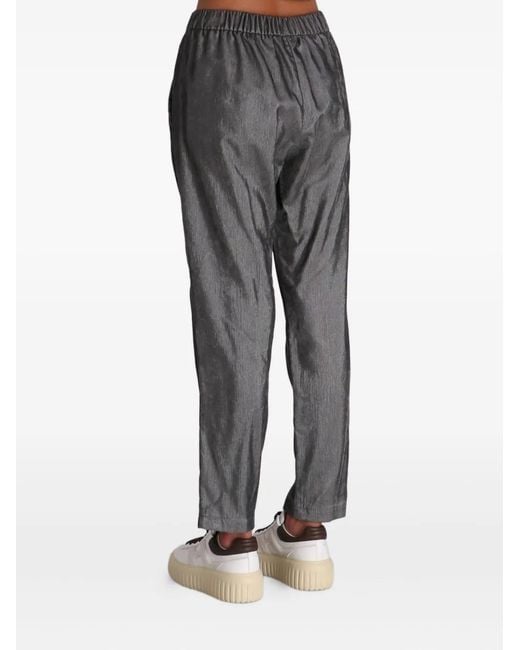 Herno Gray Drawstring Ribbed Trousers