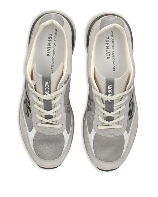 Premiata White Flat Shoes for men