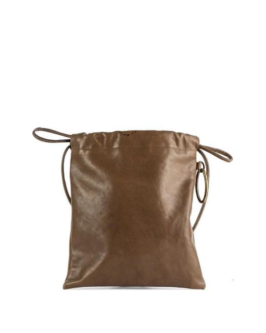 Bea Mombaers Brown Grand Sac À Main À Lien De Resserrage