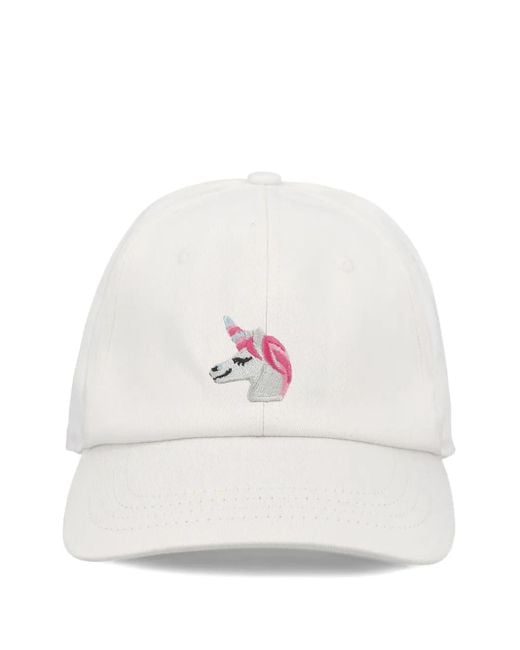 ALBERTO BRESCI White Unicorn-Embroidered Baseball Cap for men