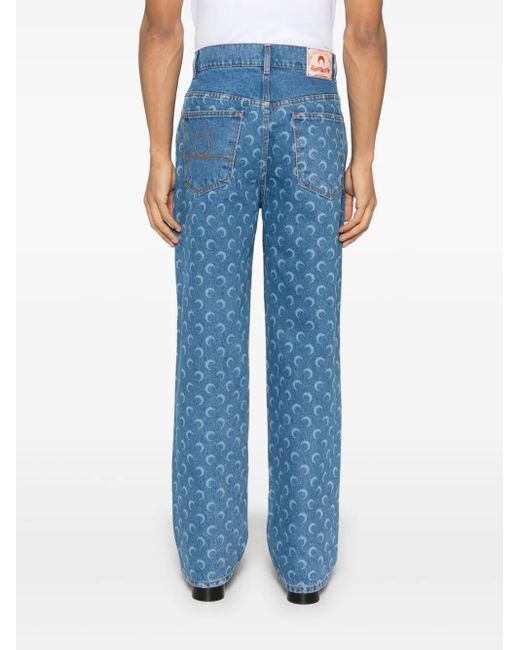 MARINE SERRE Blue Moon Denim Baggy Jeans for men