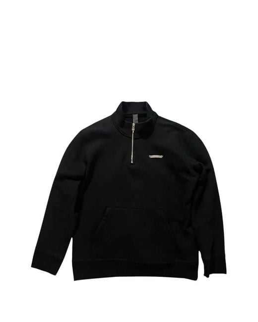 Chrome Hearts Black Embroidered Half-Zip Sweatshirt for men