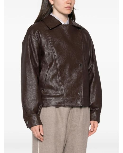 Twinset Brown Textured Press-Stud Jacket