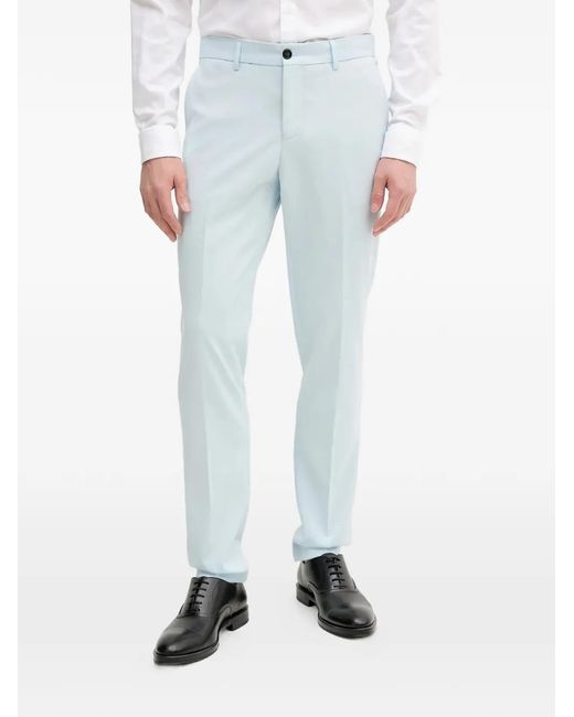 Lindbergh Blue Buttoned Notched Lapel Suit for men