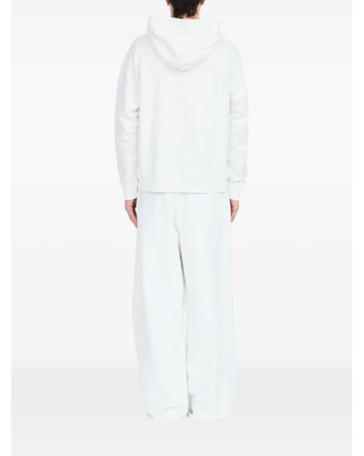 MM6 by Maison Margiela White Hoodie With Front Pocket for men
