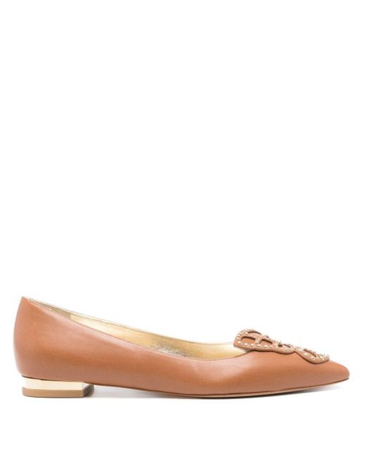 Sophia Webster Brown Butterfly Leather Ballerina Shoes