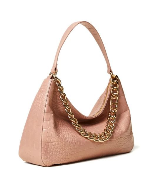 Twinset Natural Liliane Crocodile-Effect Chain Shoulder Bag
