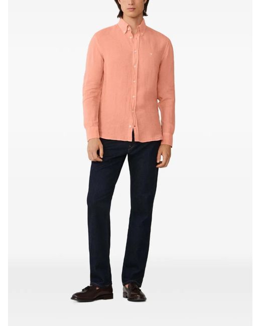 Hackett Pink Brompton Buttoned Shirt for men