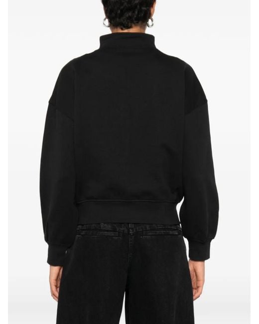 Calvin Klein Black Half-Zip Logo-Embroidered Sweater