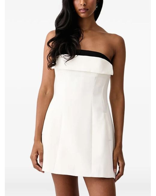 Bardot White Strapless Fold-Over Dress