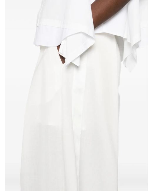 Sacai White Buckle Trousers