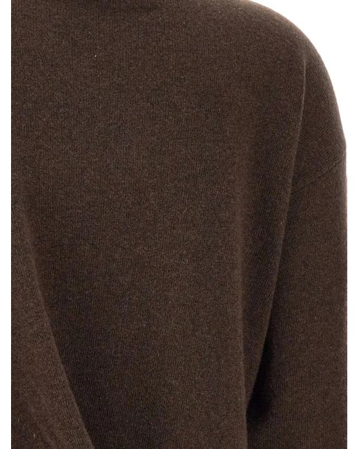 Marella Brown Turtleneck Twisted-Detail Sweater