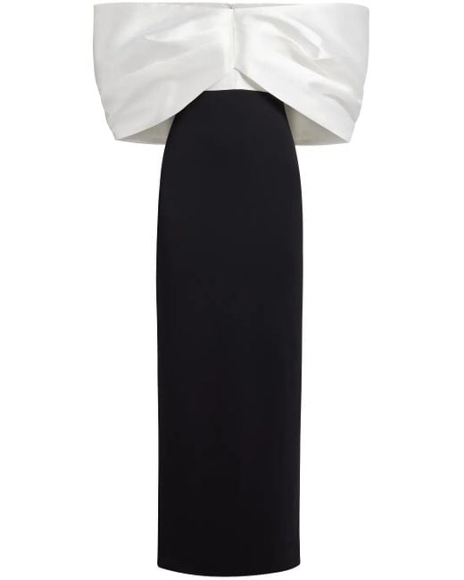 Solace London Filippa オフショルダー イブニングドレス Blue