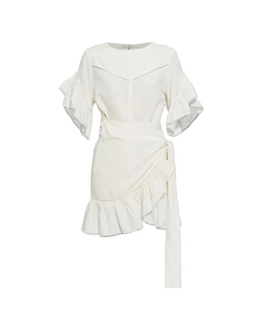 Isabel Marant White Melicia Ruffled Wrap-Style Mini Dress